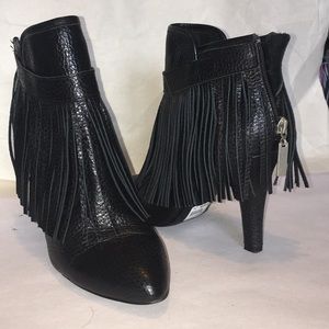 Lane Bryant fringed heeled ankle boot